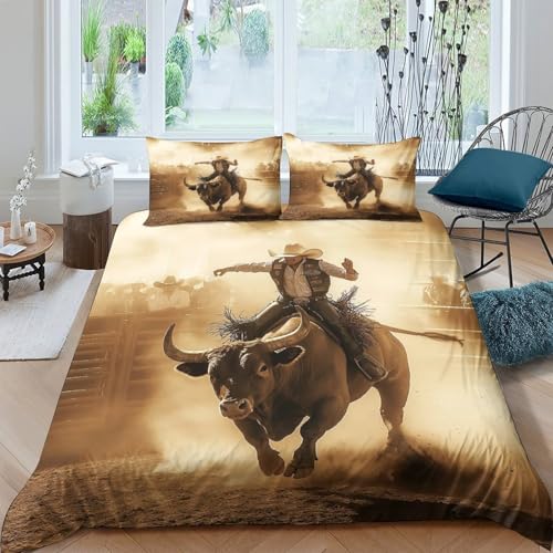 Housse de Couette Rodéo Western 3D Imprimé Microfile 220x240cm - 4