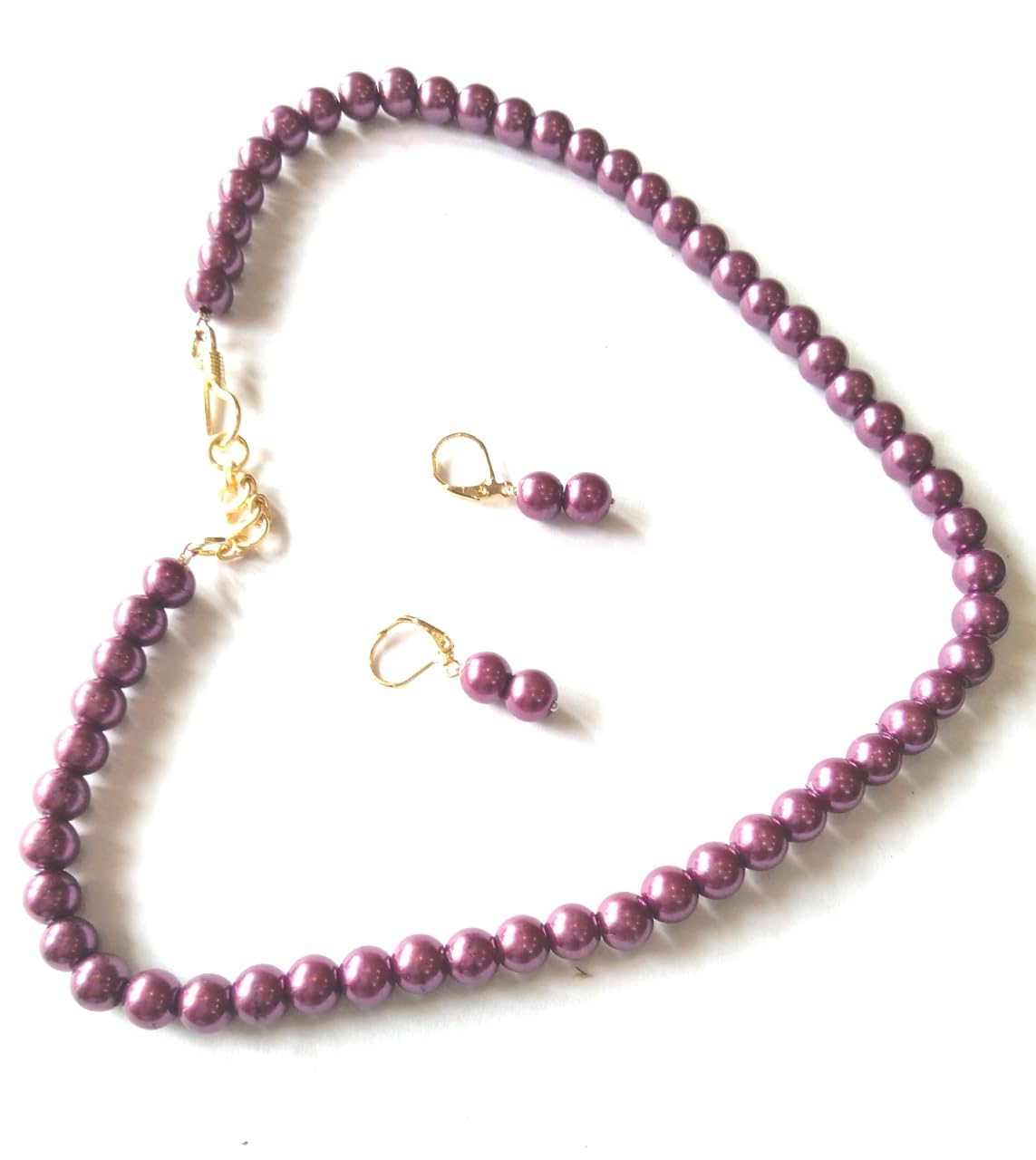 VF Collection GOLD COVERING PEARL NECKLACE WITH EARRINGS FOR GIRLS AND WOMENS, (Purple) (B0CRZ2S9T6) Amazon Price History, Amazon Price Tracker