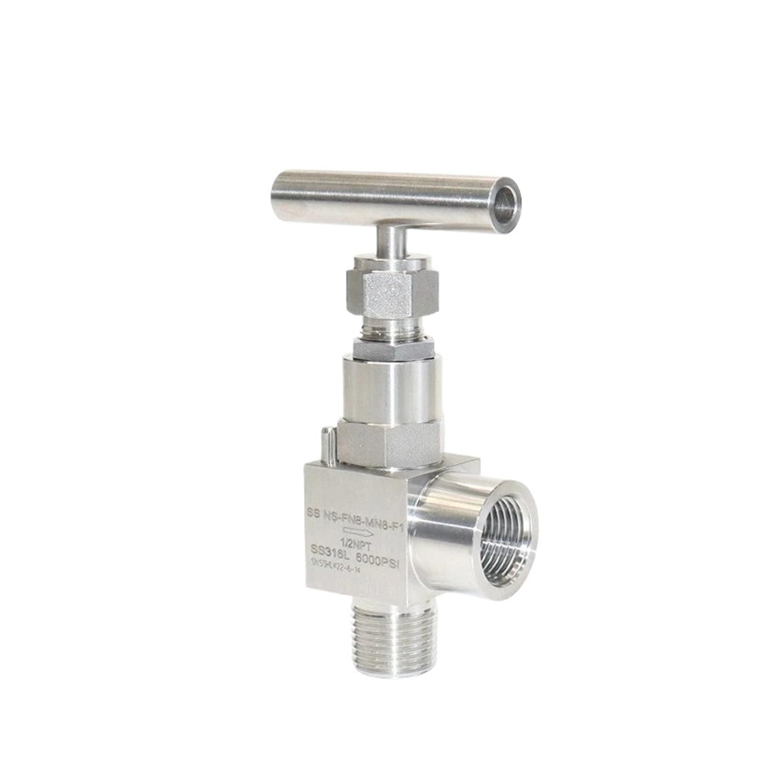 Vanne à pointeau inox filetage 316 robuste et résistante à la pression