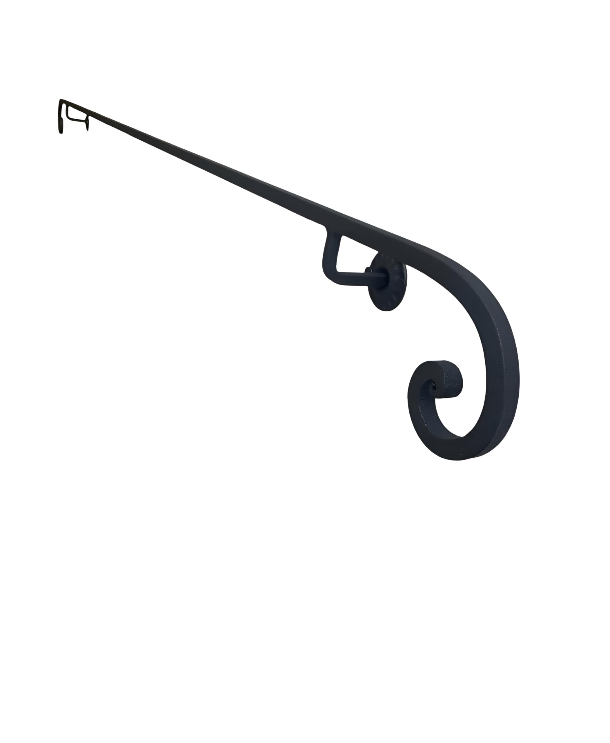 Handlauf aus Schmiedeeisen Modell Raffaello, Länge 50-400 cm, Durchmesser 16 mm, Farbe Schwarz Anthrazit (Schwarz Anthrazit, 120 cm)