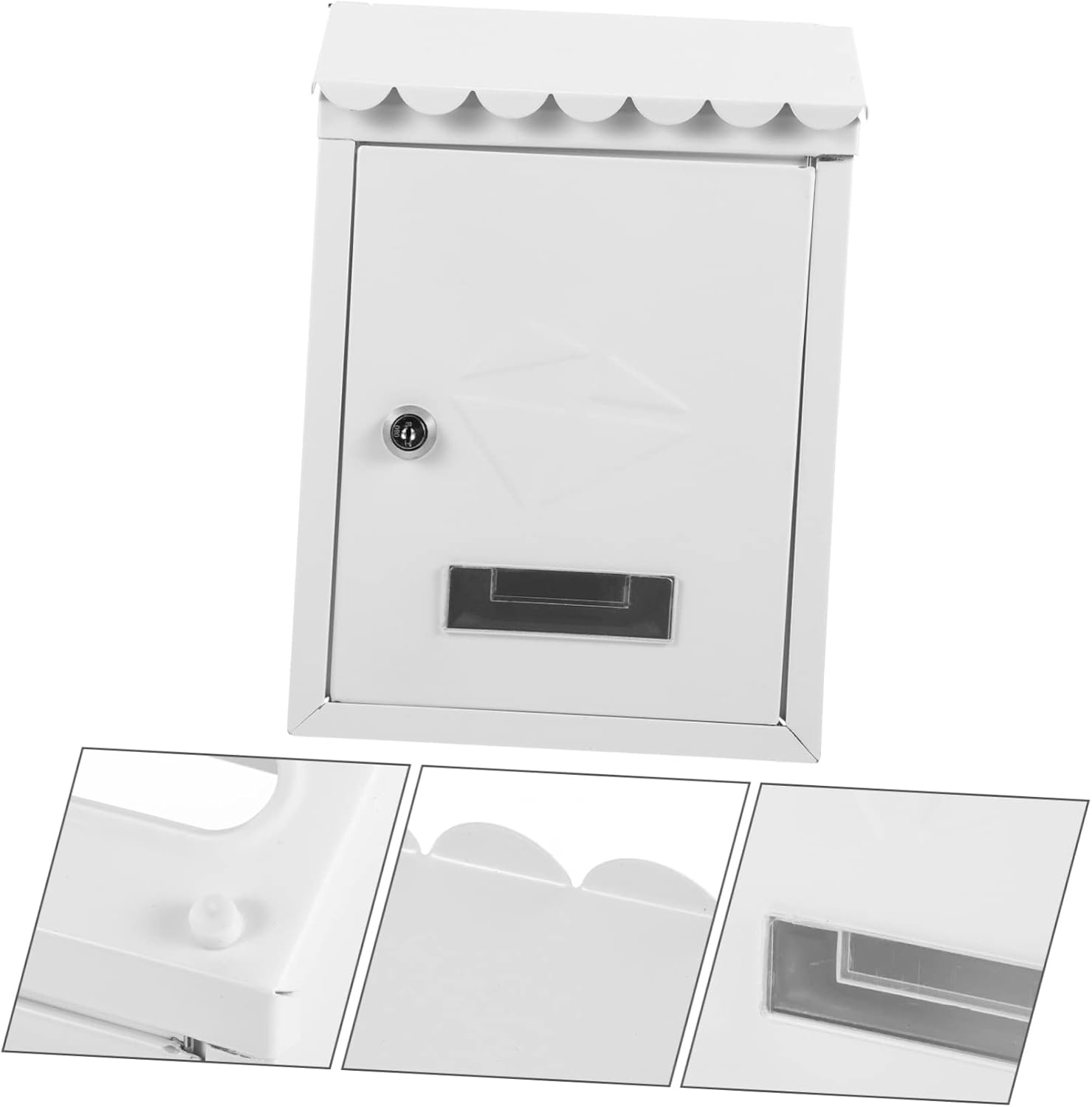 Vintage Wall Mount Mailbox Weather Resistant Iron Letter Box Lock European Style Outdoor Post Box for Garden Easy Installation Durable Mail Storage
