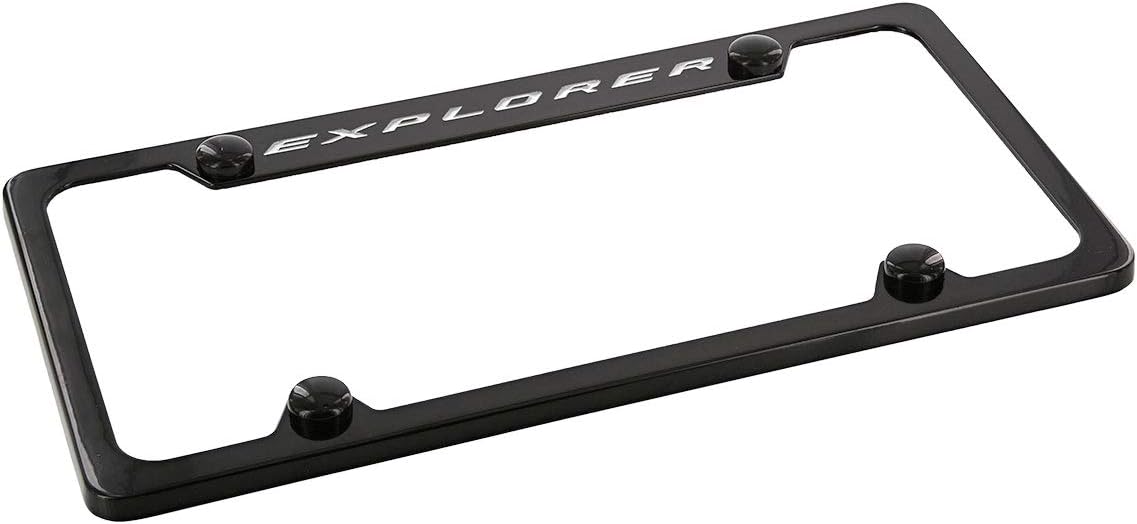 Ford Explorer License Plate Frame (4 Hole/Brass, Black/Top)