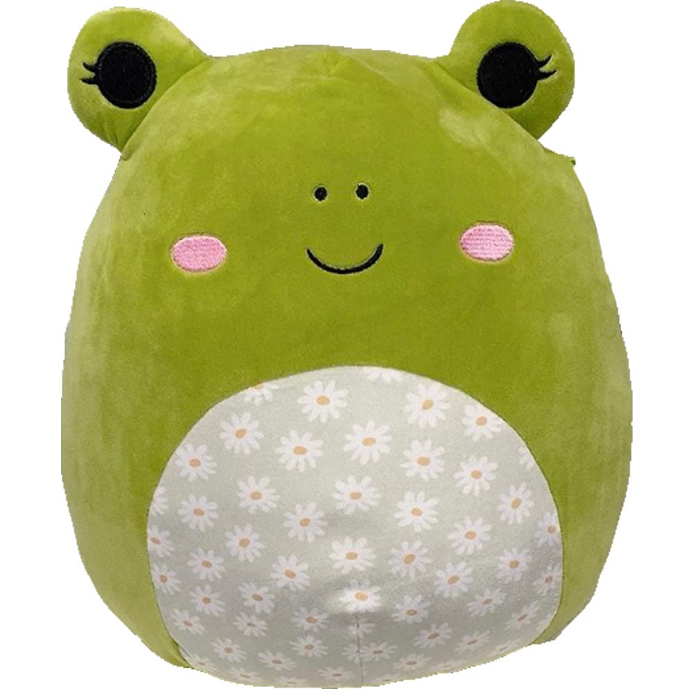 Squishmallow Kellytoy oficial de peluche para mascotas, escuadr n, perros, gatos, conejitos, ranas, esponjosos, animales de peluche suave (Wendy Frog (vientre floral), 7.5 pulgadas)