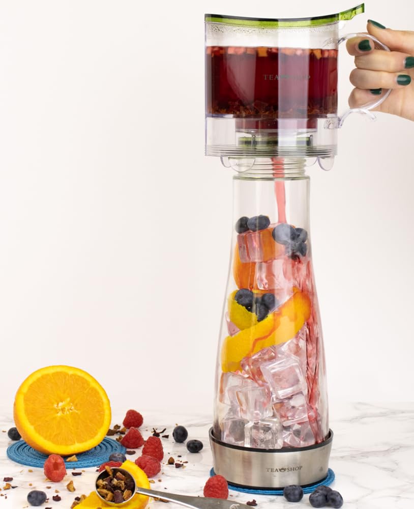 TEA SHOP - Summer Iced Basics - Pack de Té completo - Set de 5 Infusiones Frías+Tea Maker+Summer Jug - Infusor 400ml y Jarra de cristal 1L - Sabores Refrescantes - Perfecto para Verano - Ideal para