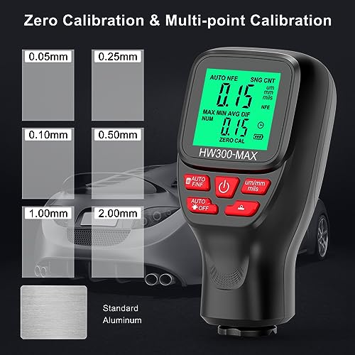 Calibrador de espesor de capa digital 0-2000UM HW300-MAX miniatura 6