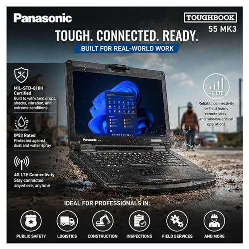 Image of Panasonic Toughbook FZ-55 MK3 Rugged Laptop, 14 inch FHD, Intel Core i7-1370P
