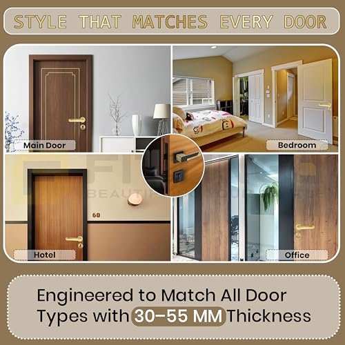 Image of Munich Mortise Door Handle Lock Set /Premium Zinc Alloy Door Handle with Lock /Heavy Duty Main Door Handle with Key Lock for Home, Office & Hotel Doors - 3 Years Warranty - Antique Black