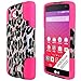 3 items Combo: ITUFFY(TM) LCD Screen Protector Film + Stylus Pen + 2tone Design Dual Layer KickStand Tuff Impact Armor Hybrid Soft Rubber Silicone Cover Hard Snap On Plastic Case for LG F60 / 1st Gen. LG TRIBUTE LS660 / LG Transpyre VS810 (Cheetah Pink Leopard - Hot Pink)