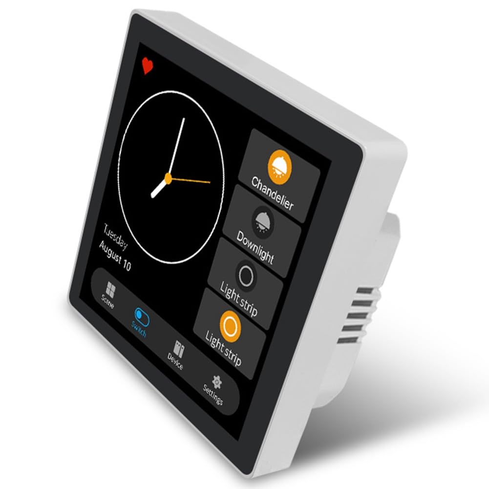 Tuya Smart Home Multiple Zigbee Smart Home Panel de Control Interruptor de 4 Pulgadas Control de Pantalla TáCtil con Zigbee Gateway - Enchufe de la UE