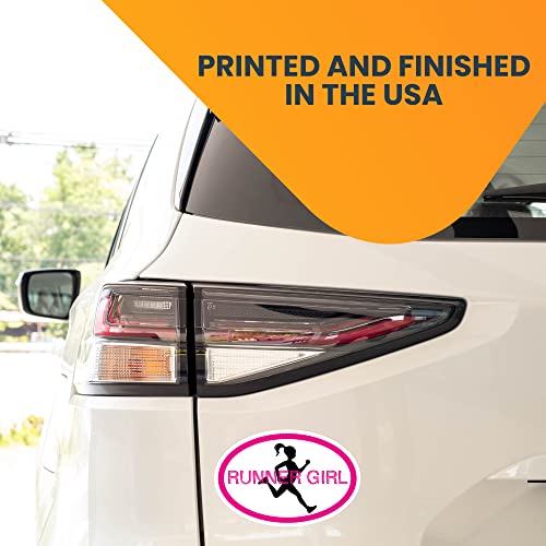 Magnet Me Up Runner Girl Pink Oval Magnet Decal, 4X6 Inches, Heavy Duty Automotive Magnet For Car Truck Suv #TOP2