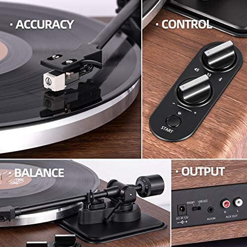1 BY ONE High Fidelity Belt Drive Turntable with Built-in Speakers - 1