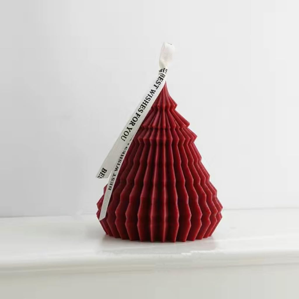 New Christmas Tree Scented Candles, Christmas Decorations, Gifts, Ornaments, Home Decorations, Shooting Props (Large Size, White)