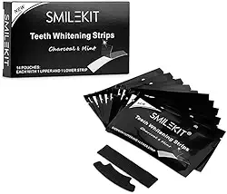 Fita Clareadora Branqueadora Dental Smilekit com Carvão Ativado Com 28 Fitas