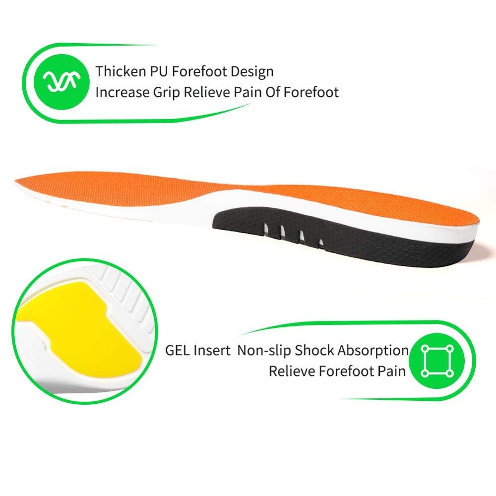 EDDGE Plantillas ortopédicas de Soporte de Arco de TPU for pies Planos, Inserciones de Copa de talón Profundo de Gel for Fascitis Plantar, Zapatos ortopédicos, Suela Acolchada (Size : 35-40)