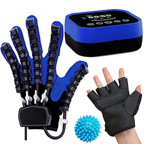 Good1Lu Rehabilitation Robot Gloves Hand Exercisers Stroke Recovery Therapy Equipment for Arthritis Hemiplegia and Stroke Patient (Blue, Left Hand S)