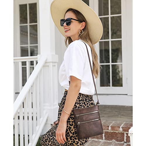 Image of CLUCI Crossbody Purses for Women, Medium Size Zipper Pocket Adjustable Strap, Soft Leather Women's Shoulder Handbags