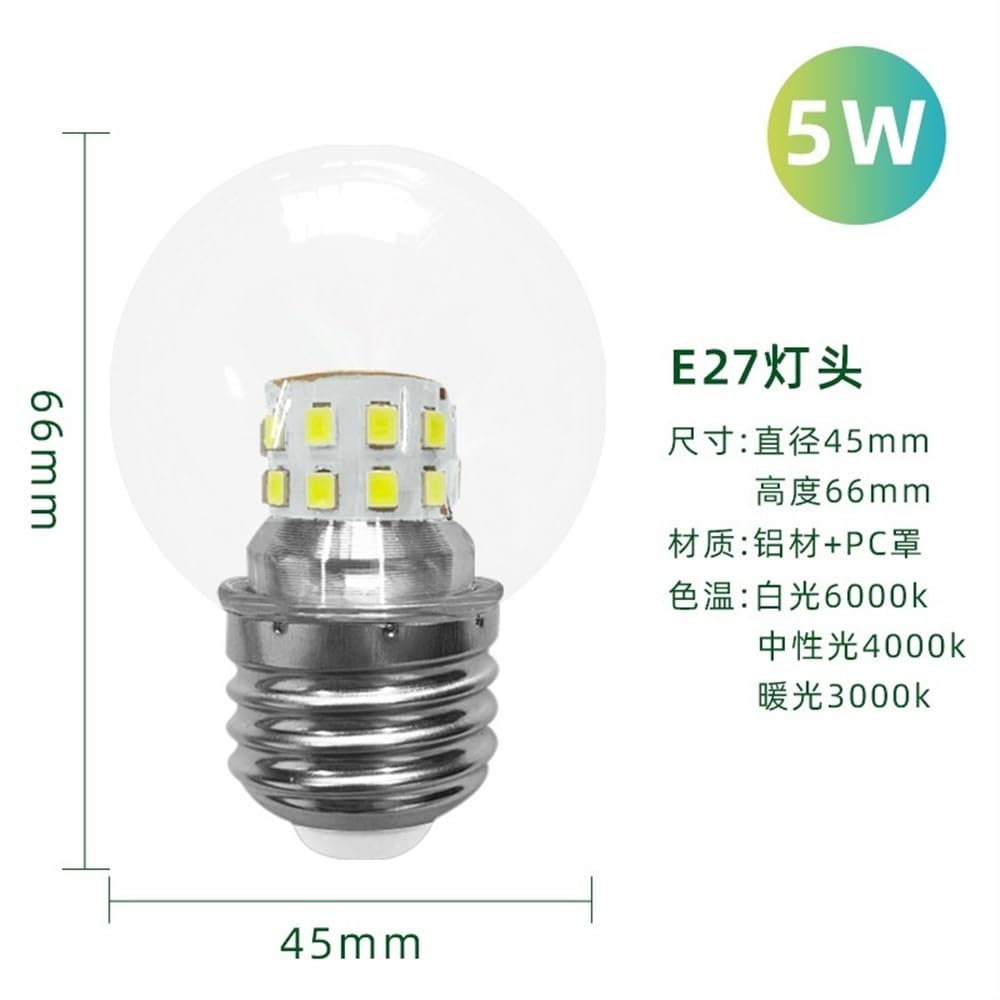 fengyan Casa bombillas 10 unids/lote bombilla LED 5W/7W/9W E27/E14 fuente de luz colgante de tornillo G45 bombilla pequeña bombilla LED de maíz for el hogar Familiar Lámpara ( Color : 6000K (white) ,