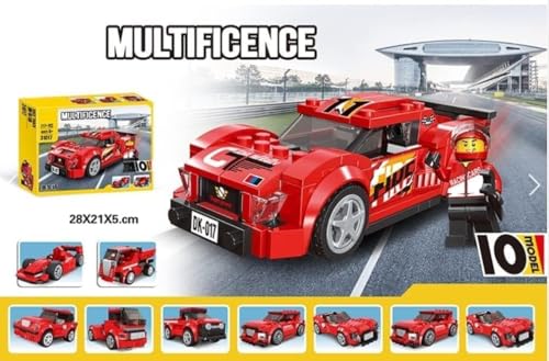 Cojuz 10-in-1 Red Race Car Building Blocks Kit 217 Pcs STEM Toy for Kids 6+ 2