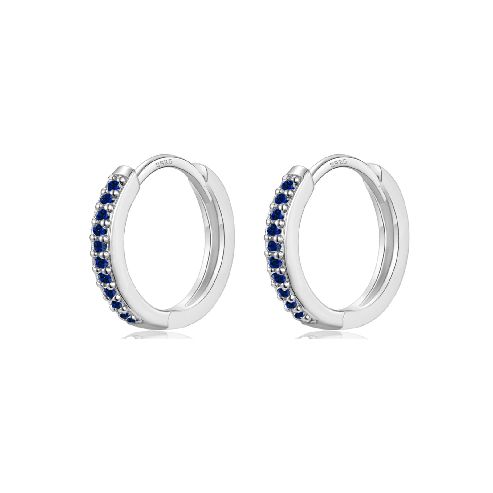 WOVEE 3 Paar Ohrringe Silber 925 Stecker Damen Set (8/10/12mm) Huggies Creolen Klein mit Zirkonia für Damen Herren