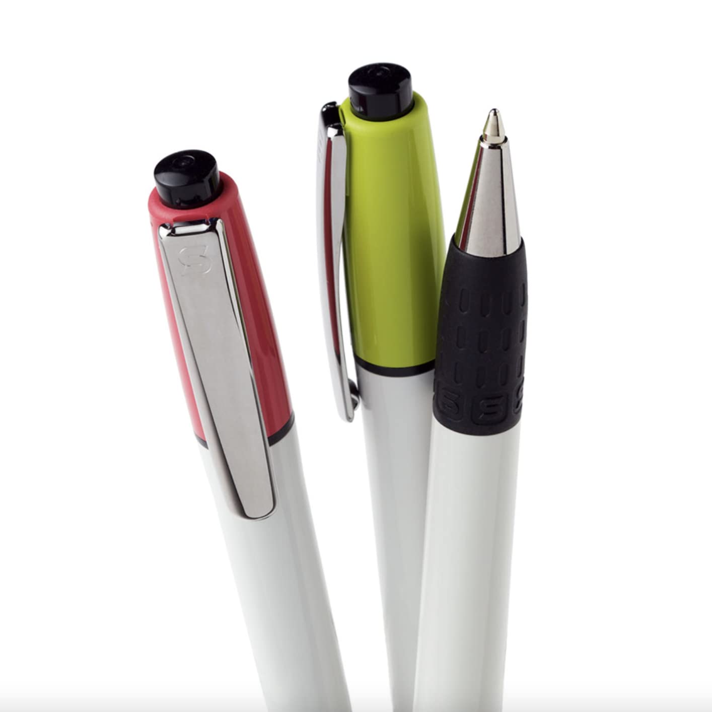 stika.co Semyr Grip Lot de 40 stylos promotionnels à bille en caoutchouc pour bureau, école, événement avec votre texte/logo Rouge