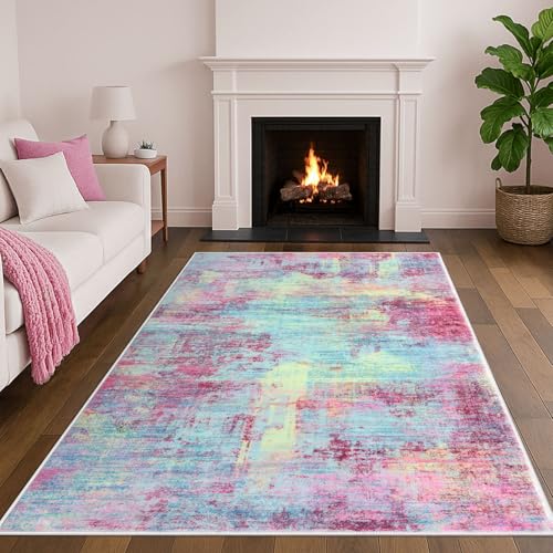 IOHOUZE Abstract Area Rugs 5x7 Ft Washable Rugs for Living