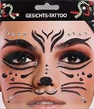 Gesichts-Tattoo - Glitzer Aufkleber Set Klebetattoos Temporäre Tattoos Halloween/Karneval (Katze)