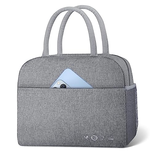 Kubya Lunch Bag Lunch Box For Women Men Insulated Reusable Lunch Box For Adult Lunch Tote Bag Lunch Container For Office Work Picnic Beach Or Travel（Grey） #TOP4