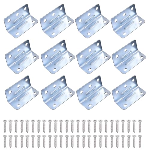Image of Volo L Angle Bracket for Reinforcing Chairs /Tables - Shelf Bracket 25mmx25mm Zinc Plated, L Shape Bracket for Solid Shelf Support, Joint Right Corner Brace (1 x 1 Inch) (25mm (1 inch), 12)