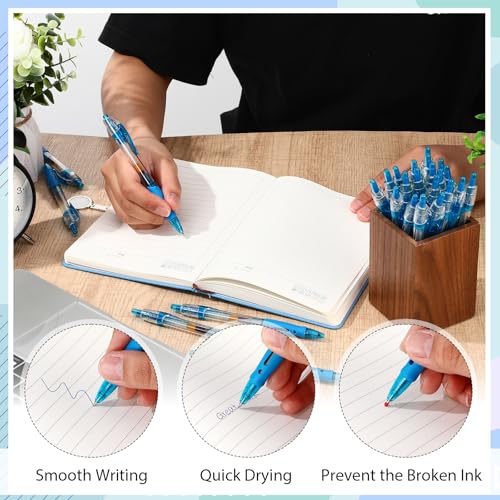 Image of 300 Pcs Gel Pens Bulk 0.5mm Ink Gel Pen Retractable Medium Point Rollerball Pens Quick Drying Smooth Writing with Comfortable Grip for School Office Journaling Note Homework (Blue)