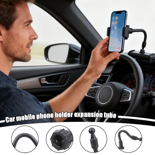 Brazo de extensión de 17mm para soporte de teléfono de coche con conector estable giratorio 360 2