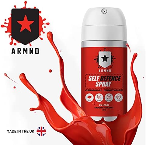Self Defence Spray ARMND Criminal Identifier Spray for Personal Protection - UK Legal Pepper Spray Alternative for Men & Women with UV Marking 40ml