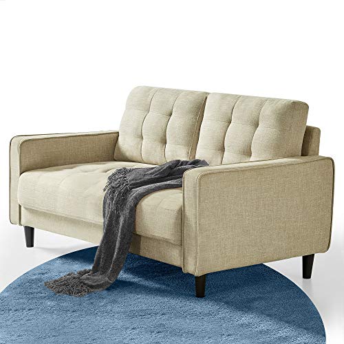 Image of ZINUS Benton Loveseat Sofa, Grid Tufted Cushions, Easy, Tool-Free Assembly, Beige