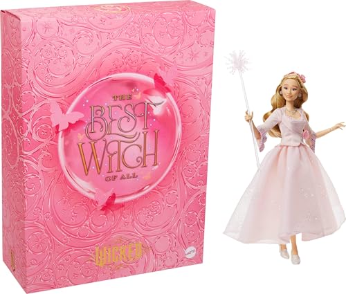Mattel Universal Pictures Wicked: For Good Glinda Muñeca Coleccionable con Ropa de Quita y pon, Inspirada en la película, Exclusiva de Amazon, JFM11