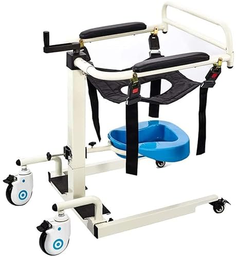 OSBELE Elevador de Pacientes Silla de Movilidad de Transferencia Elevador de Pacientes portátil para el hogar, Silla de Ruedas de Transporte Máquina móvil Manivela Mesita de Noche Cómoda Baño Silla