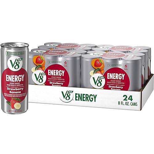 Photo 1 of 1 damaged* best by jan 2025*
V8 +Energy Strawberry Banana Juice Energy Drink, 8 fl oz Can (24 Pack)