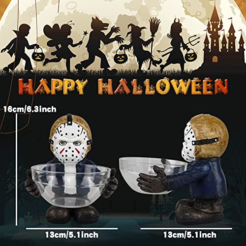 Nezababy Halloween Candy Bowl Holder Horror Movie Gnomes Jason Freddy Clown Beetlejuice Nightmare Container Resin (Jason) #TOP2