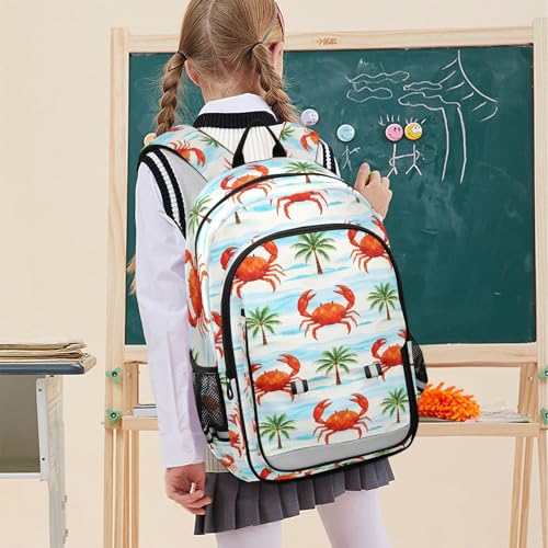 ALAZA Crab Coconut Tree Pattern Laptop Backpack Purse for Women Men School Bag 17 Inch Bookbag Student Boys Girls Travel Casual Daypack2