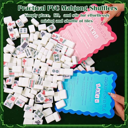 Cartas Mezcladoras Mahjong 4Pcs Plástico Colorido miniatura 3