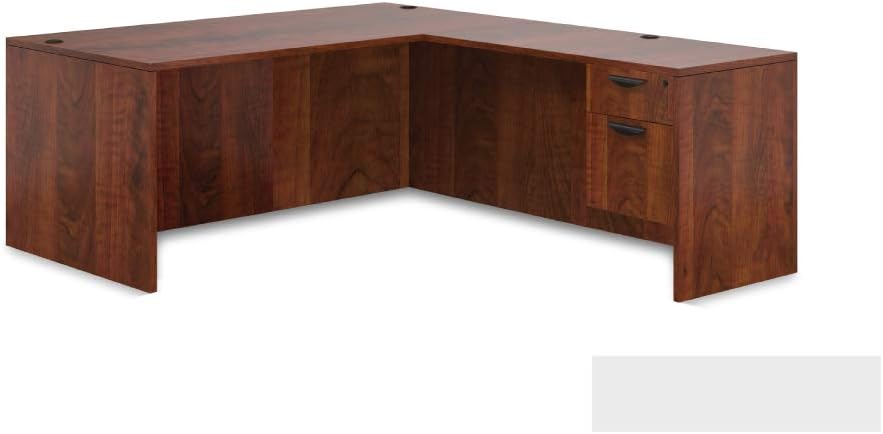 GOF Double 2 Person Workstation Cubicle (11'D x 6'W x 4'H) / Office Partition, Room Divider (Desk Only, Dark Cherry)