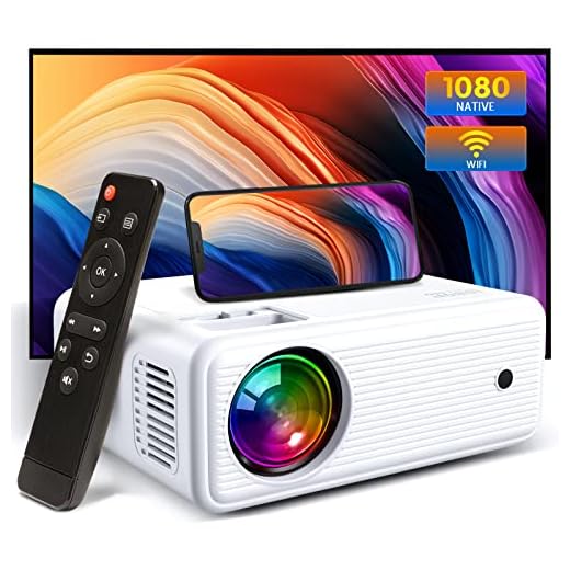 CLOKOWE Mini WiFi Projector for iPhone, HD Movie Projector with Synchronize Smartphone Screen, Native 1080P Portable Projector Include 100" Screen, Compatible with iOS/Android/TV Stick, and HDMI/USB