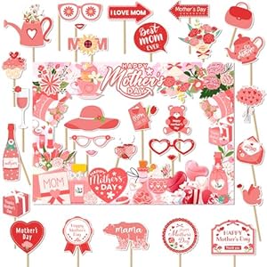 Losuya 31-teiliges Muttertags Fotoautomaten Requisiten Set