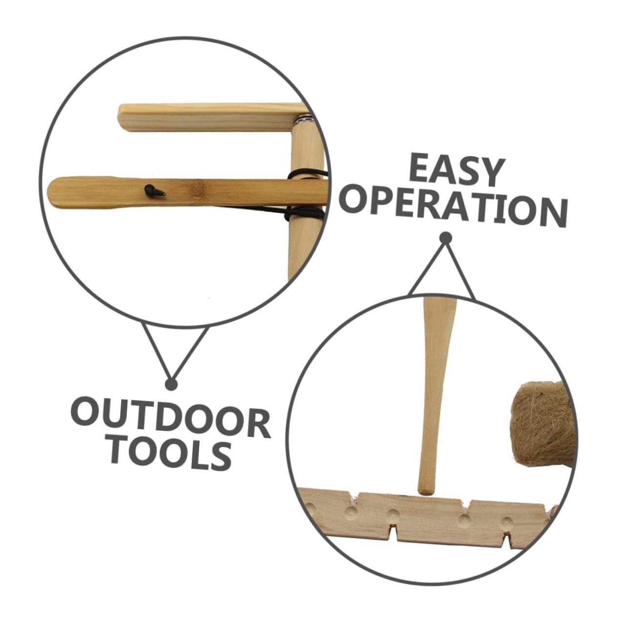 Toyvian Tragbarer Holzbohrer Feuerstarter Vielseitiges Outdoor Survival Werkzeug für Camping und Training Einfache Handhabung für Anfänger und Profis Geeignet für Einzel Doppelanwendung