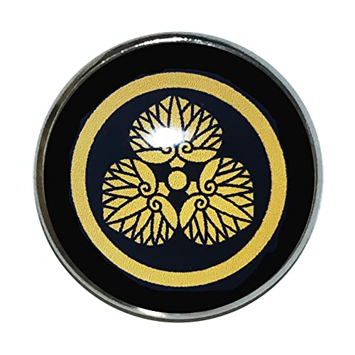 家紋 ピンバッジ 丸に尻合わせ三つ葵 家紋 ピンバッチ