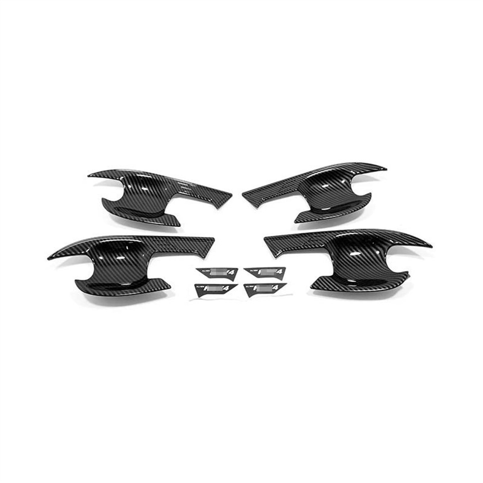 SLIMES ABS Carbon/Chrome Car Side Door Protector Handle Trim Cover Exterior Accessories for Toyota RAV4 XA50 2019-2022 Protection(Carbon 1)