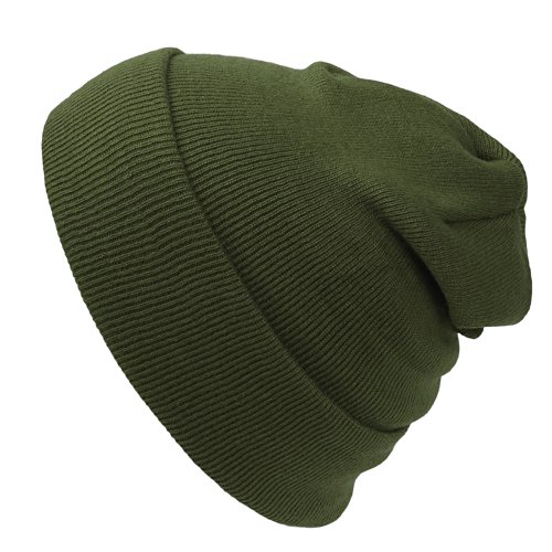 Cap911 Unisex Plain 12 inch Long Beanie - Many Colors Olive