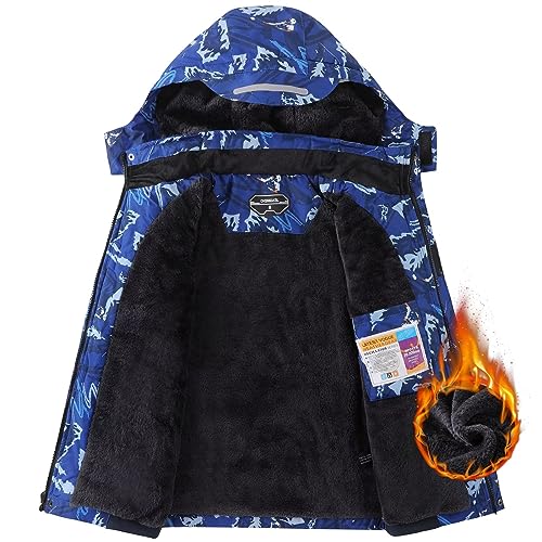 Chaqueta de esquí impermeable OHSNMAKSL de snowboard para niños con forro polar 2