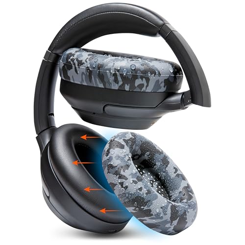 Image of WC SweatZ XM3 - Patented Earpad Sweat Covers for Sony WH-1000XM3 | Made by Wicked Cushions | Made with Premium Silicone, Sweatproof & Easily Washable | Black Camo