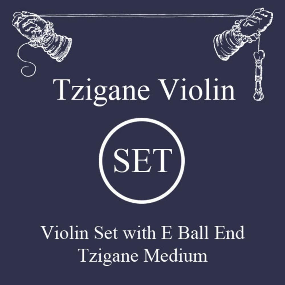 LARSEN STRINGS violin strings Tzigane multifilament fibre core set E steel ball end medium