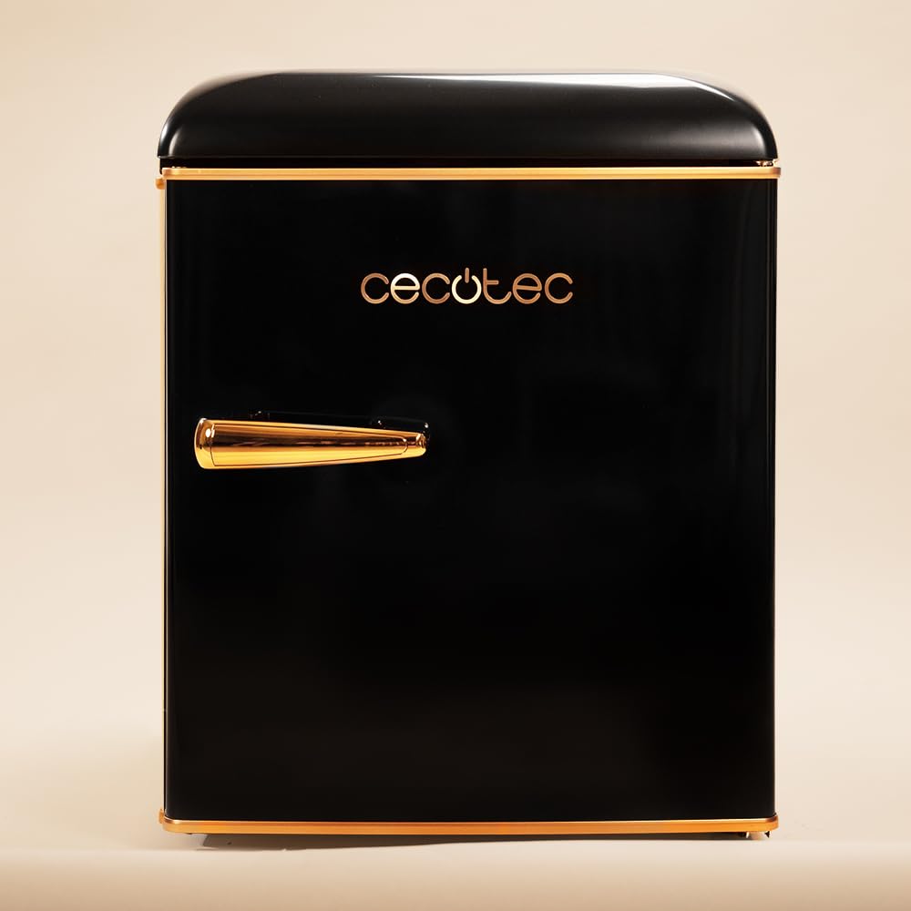 Cecotec Nevera Pequeña Frigorífico Retro Sobremesa 45L Bolero CoolMarket TT Origin 45 Black E. 55cm de Alto y 44,7cm de Ancho, Clase Energética E, Icebox y Tirador Cromado, Negro — view 6