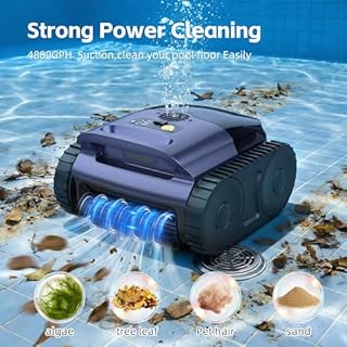 (2026 Upgrade) Pool Vacuum for Inground Pool & Above Ground Pool, Cordless Pool Cleaner with Smart Navigation, Self-Parking, LED Indicator, Wall&Waterline Cleaning Pool Robot up to 2150 Sq.ft